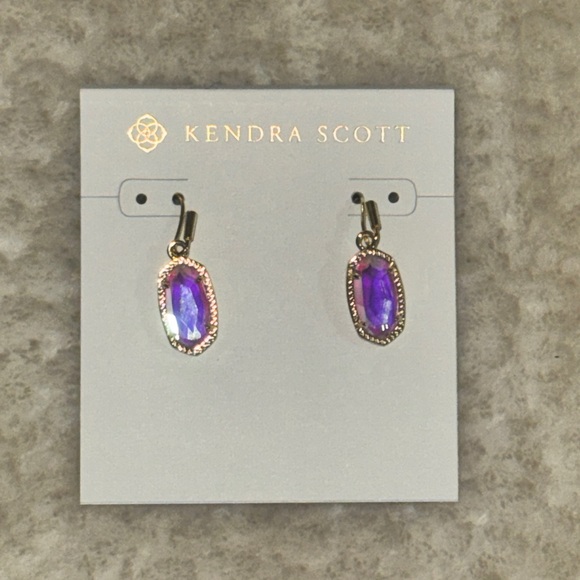 Kendra Scott Lee Gold Drop Earrings in Dichroic Glass - Picture 3 of 8